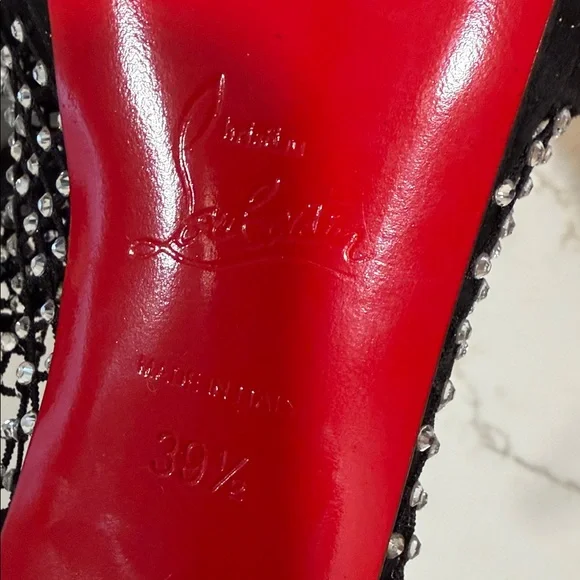 Christian Louboutin PLOUGESTA ALTA STRASS Fishnet Heels Pump Shoes Sandal $1445 - Picture 8 of 10